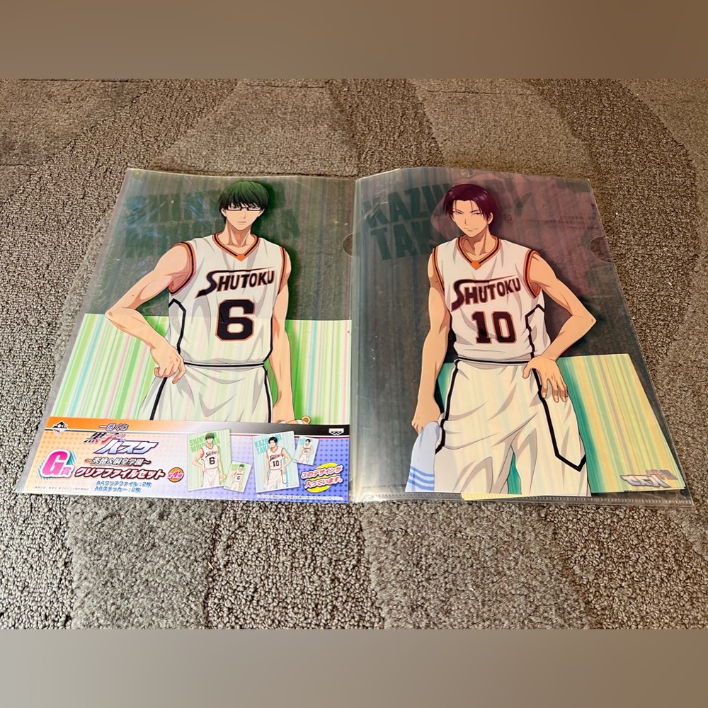 Kuroko’s Basketball Clear File Folder Anime Japan Exclusive Set of 2 w/ Stickers